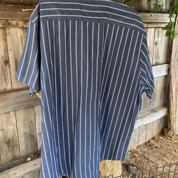 Dark Blue Striped Short Sleeve Shirt - Picture 6 of 10